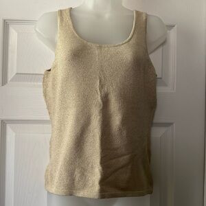 🌷 INC International Concepts Sparkly Gold Sleeveless Knit Top - Worn Once